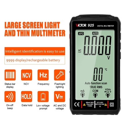 VICTOR 925 Digital Multimeter mit Lithium-Batterie und Vollbild 9999 LCD-Display