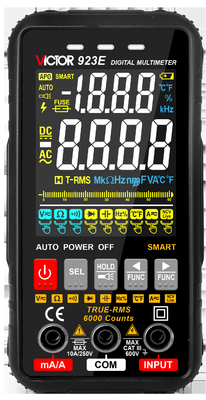 VICTOR 923E Digitale Multimeter mit Farbbildschirm Smart Auto Reichweiten-Multimeter