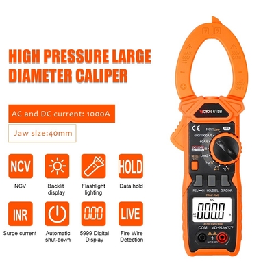 VICTOR 615B DC 1500V 1000A True RMS AC DC Digital Clamp Multimeter mit Live NCV Solarenergie Klemmmeter