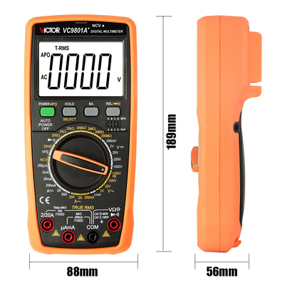 VICTOR VC9805A+1999(3 1/2) Richtiger RMS-Digital-Multimeter Tester Widerstandsmessung AC DC 1000V 20A Voltmeter Ammeter
