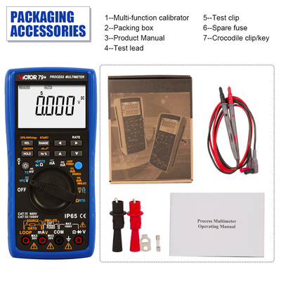 VICTOR 79+ Prozess Multimeter Widerstand 400 Ohm Thermoelement Frequenz 100 Hz Schleife 24 V Digitales Multimeter