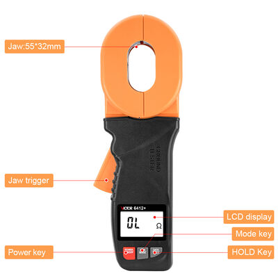 VICTOR 6412+ Ölfeld 32mm Klemm Bodenwiderstand Tester 1200Ω Datenhalte 99sets